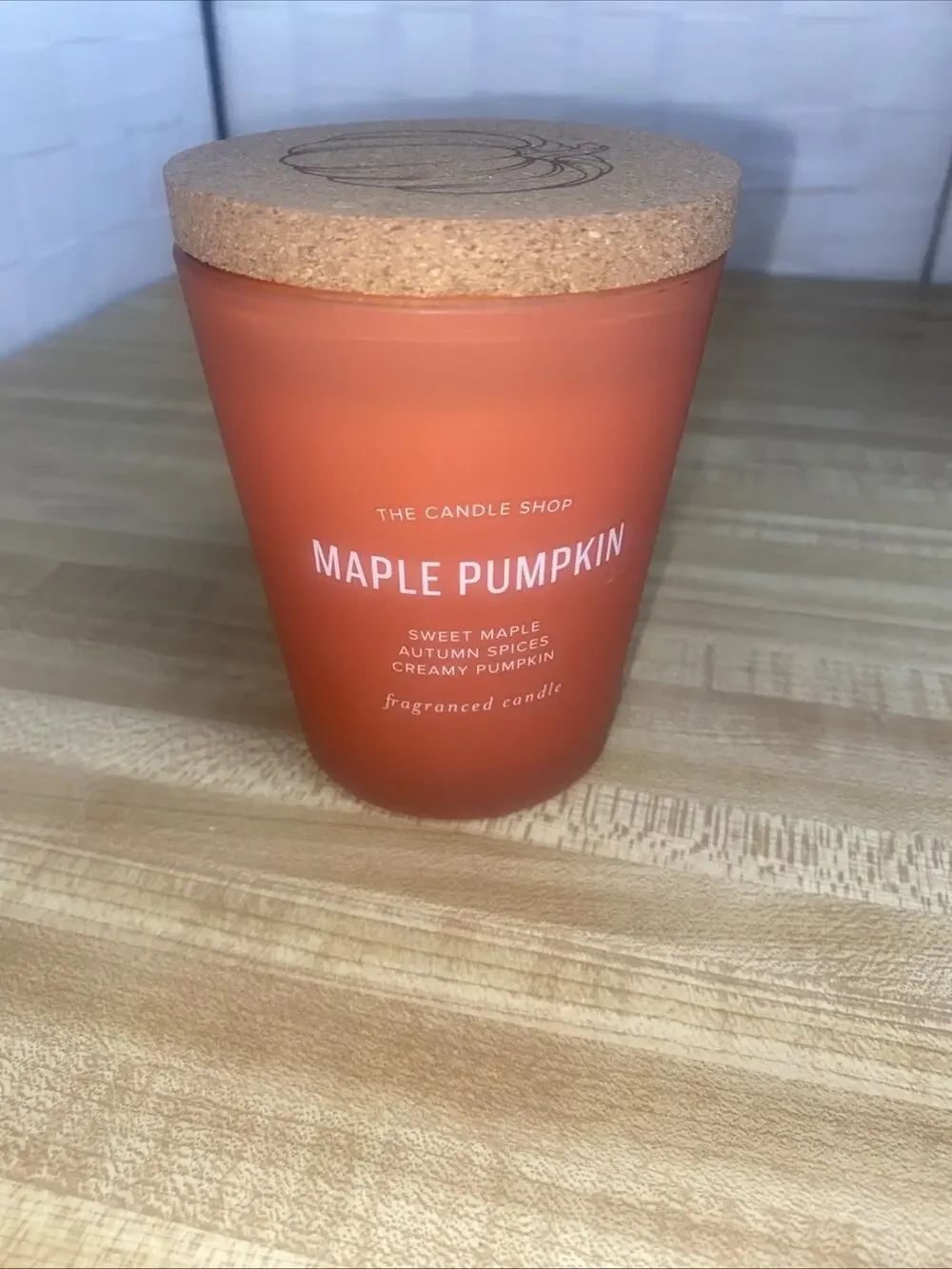 The Candle Shop MAPLE PUMPKIN Single Wick Glass Jar Candle 9 Oz New Unused